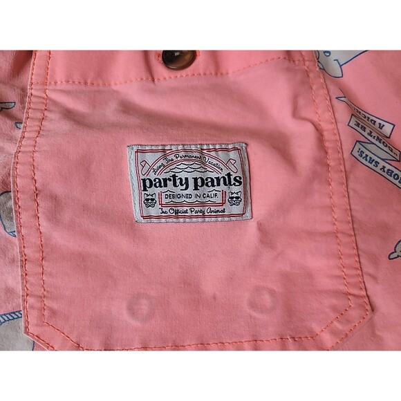 Party Pants Shorts Mens XL Pink Moby Whale Don't Be A Dick Swim Trunks Summer - Picture 8 of 15
